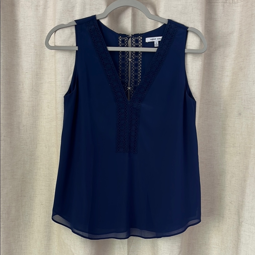 Navy Sleeveless Top